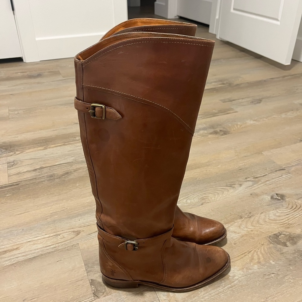 Frye Slouch Harness Riding Leather Womens Boots Size 8